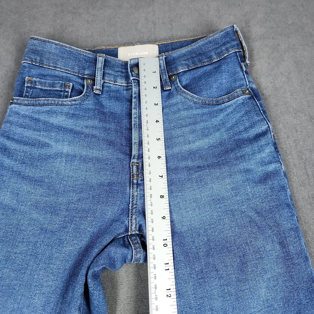 Everlane Jeans Womens Size 24 Ankle High Rise Slim Straight Cigarette Button Fly